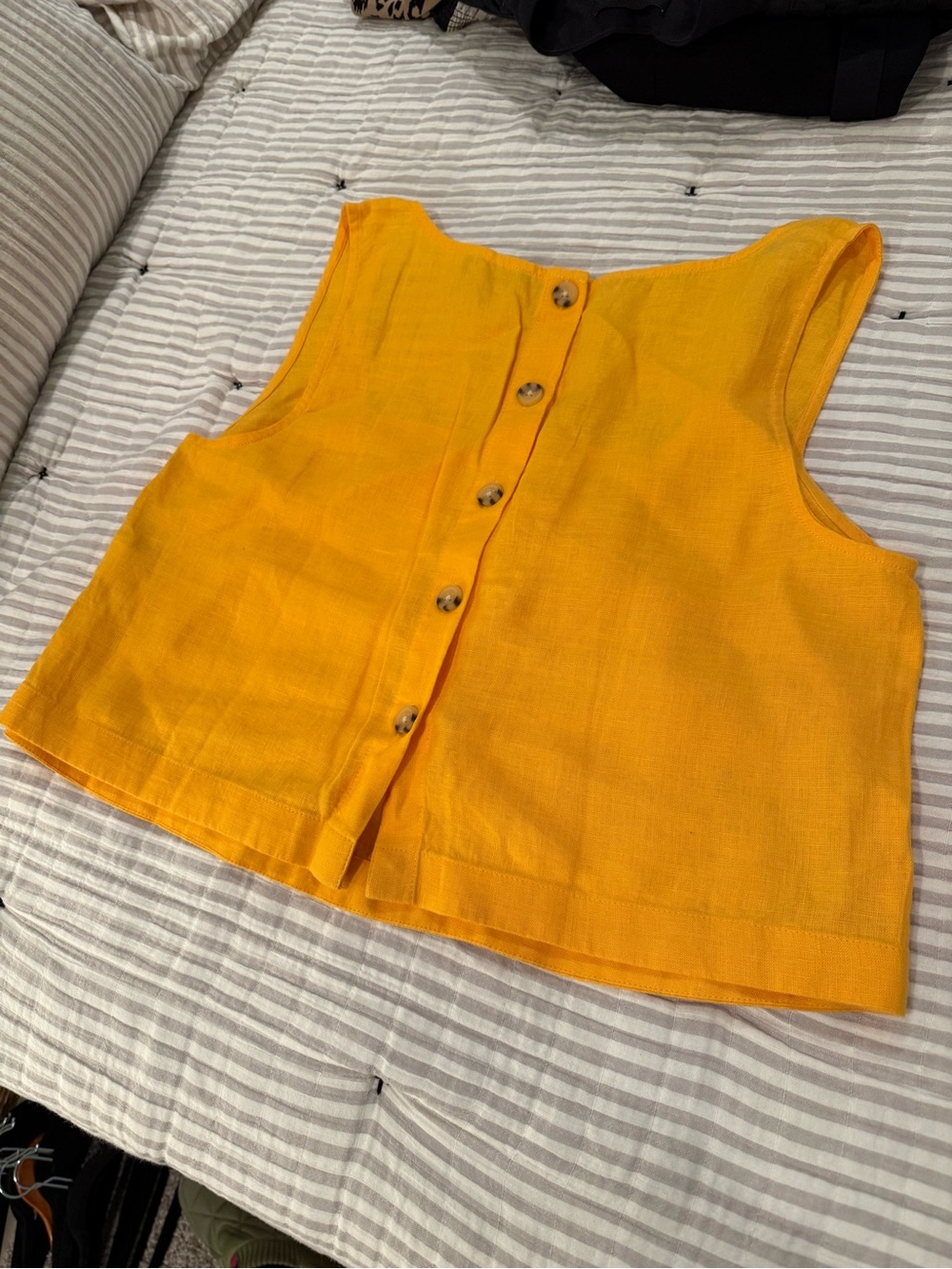 J.Crew Juicy Orange Linen Square-Neck cropped Tank NWOT - Picture 3 of 6